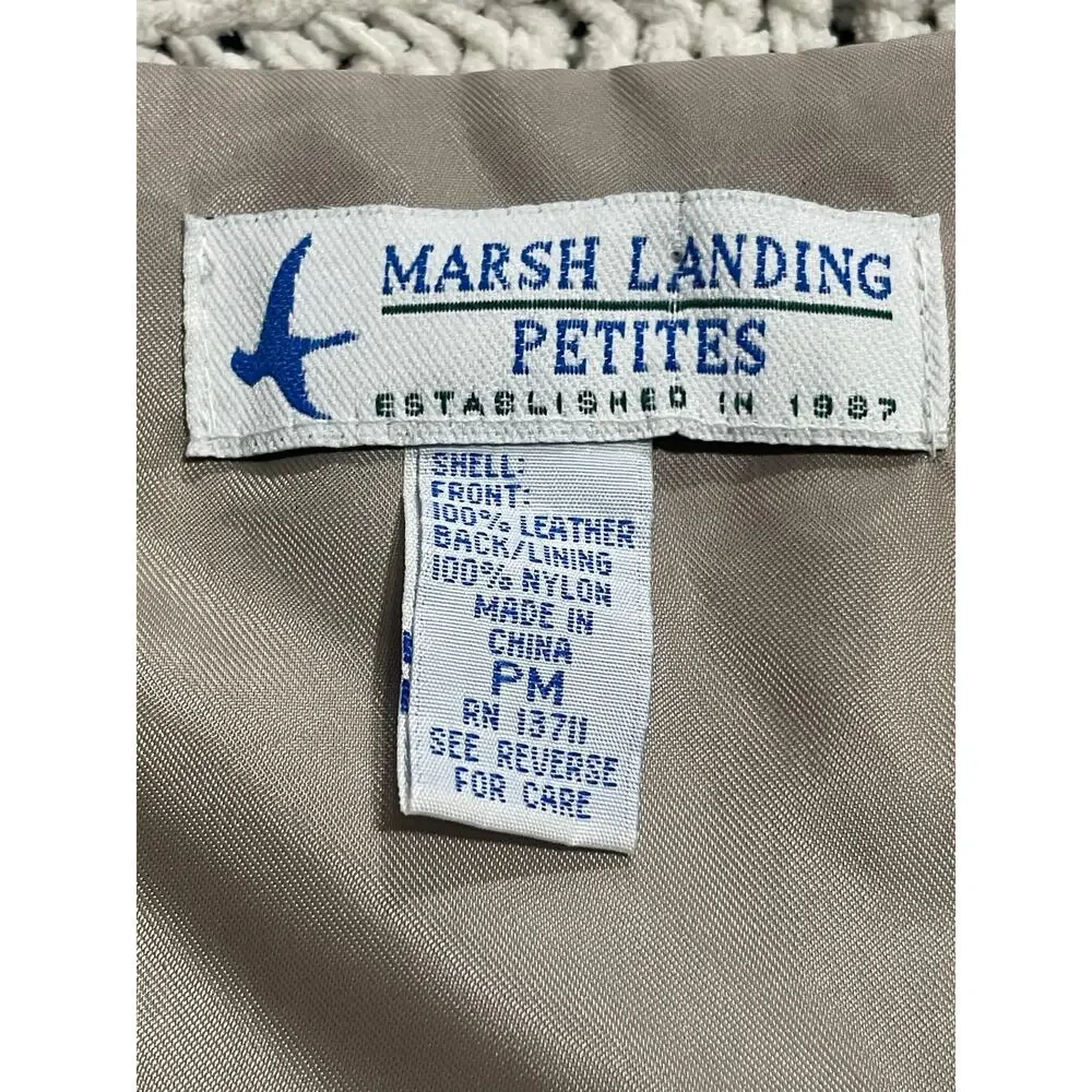 VTG NWT Marsh Landing Suede Vest 90s Women's Size Medium Petite PM Tan Leather